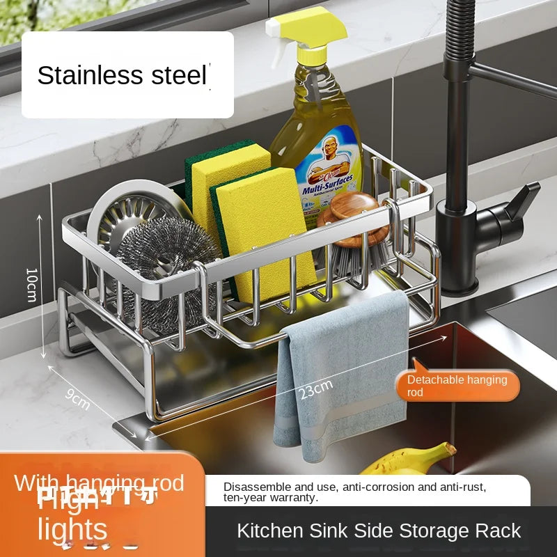 Stainless steel sink organiser