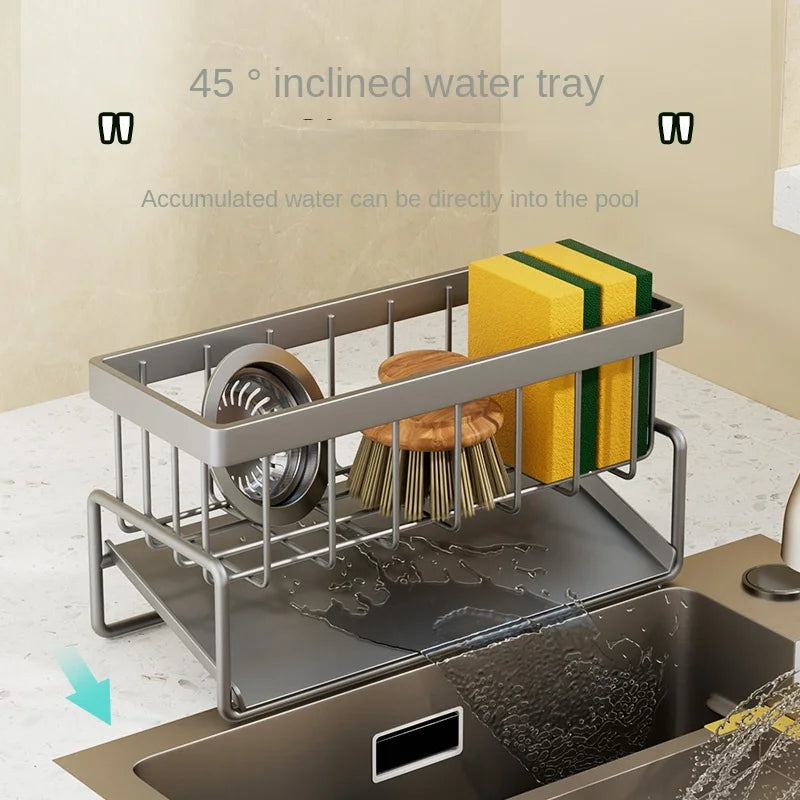 Stainless steel sink organiser