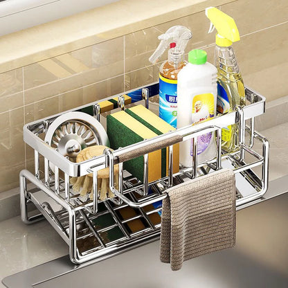 Stainless steel sink organiser