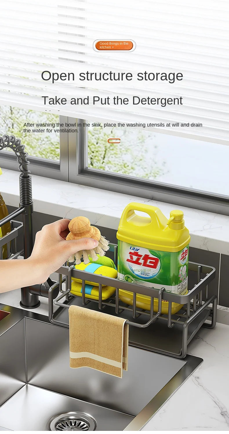Stainless steel sink organiser