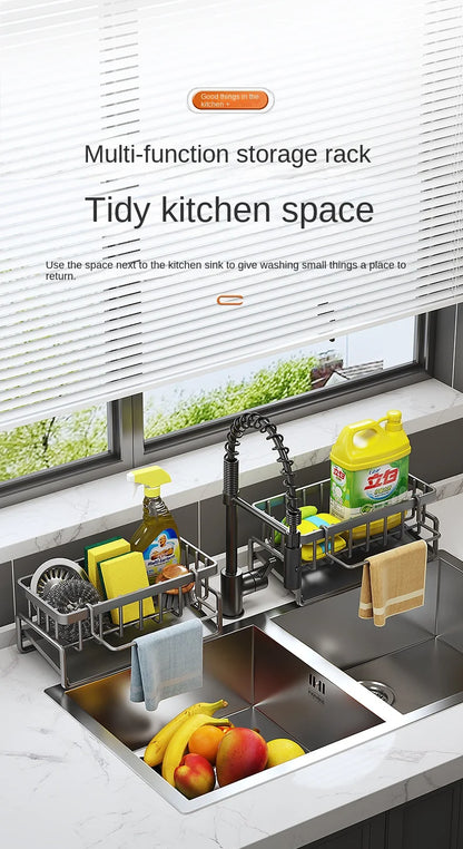 Stainless steel sink organiser